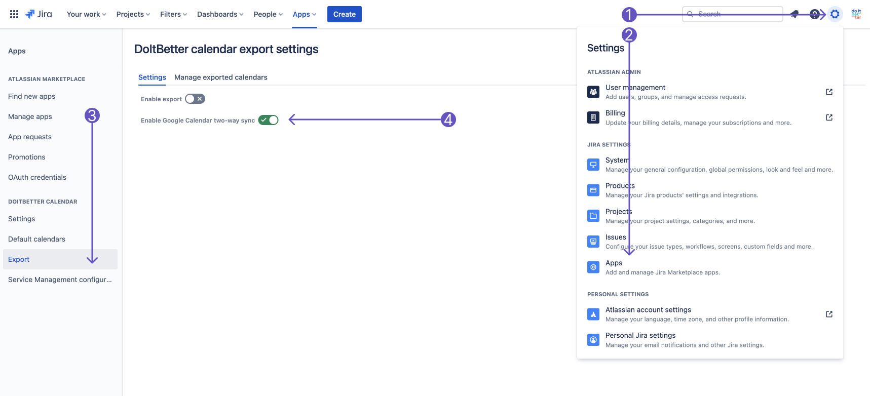 2way sync with Google Calendar